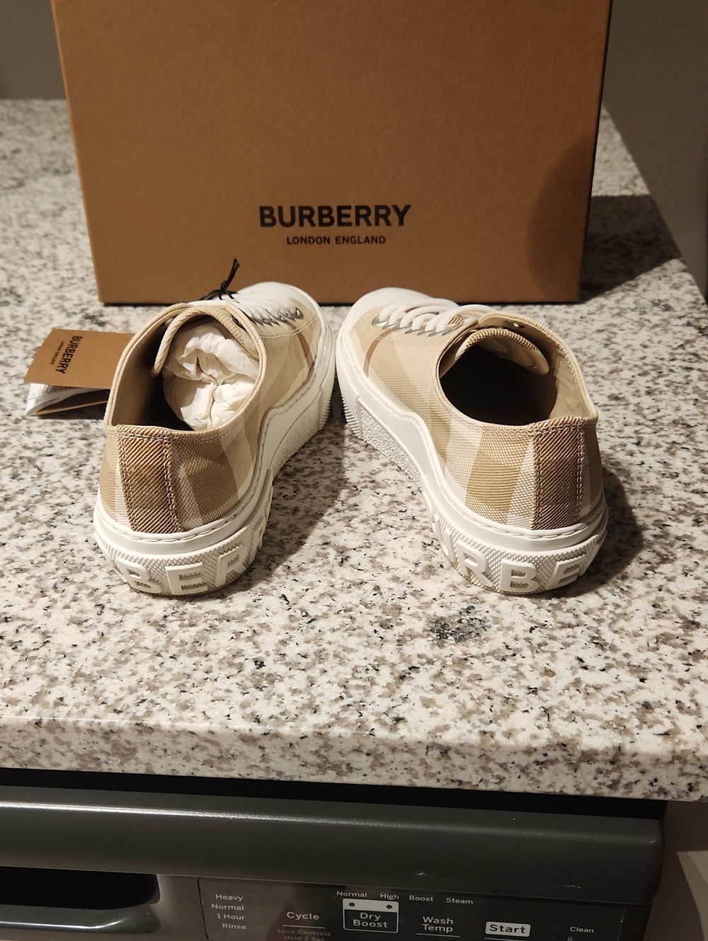 Burberry Womens Soft Fawn Luxury Sneakers
